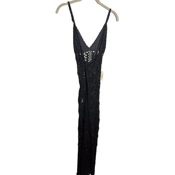NWT Anthropologie Flook the Label Ayla Dress Black Crochet Maxi Coverup Small - Picture 6 of 9